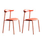 Modern Style Dining Chairs Armless Open Back Side Chairs with Metal Legs for Kitchen Orange 2 Piece Set Clearhalo ' kitchen&dining_furn' 'Dining Chairs' 'Dining Tables & Seating' 'dining_chair' 'furn' 'furn_dining_chair' 'Furniture' 'furniture_dining_chair' 'Kitchen & Dining Furniture' 'kitchen' 4354281