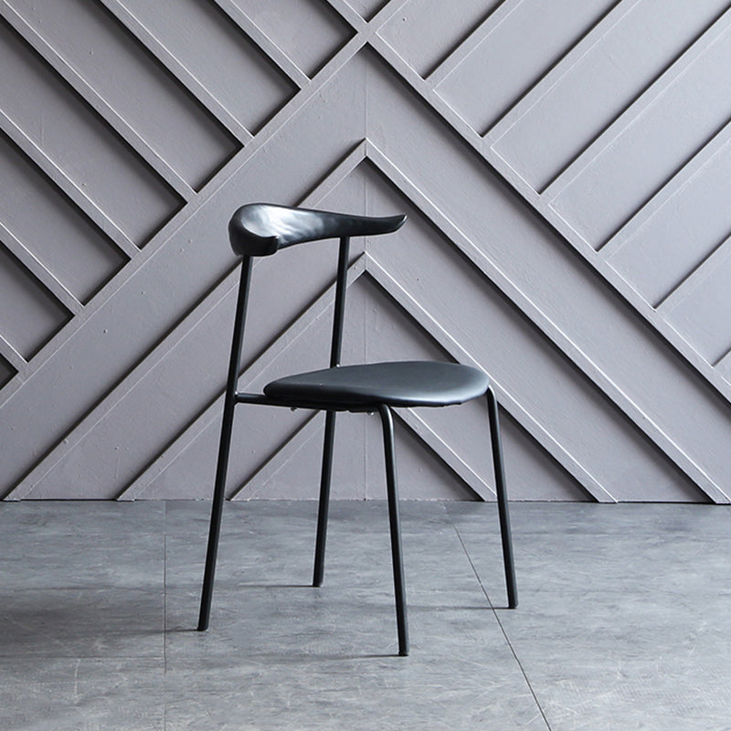 Modern Style Dining Chairs Armless Open Back Side Chairs with Metal Legs for Kitchen Black 1 Piece Clearhalo ' kitchen&dining_furn' 'Dining Chairs' 'Dining Tables & Seating' 'dining_chair' 'furn' 'furn_dining_chair' 'Furniture' 'furniture_dining_chair' 'Kitchen & Dining Furniture' 'kitchen' 4354285