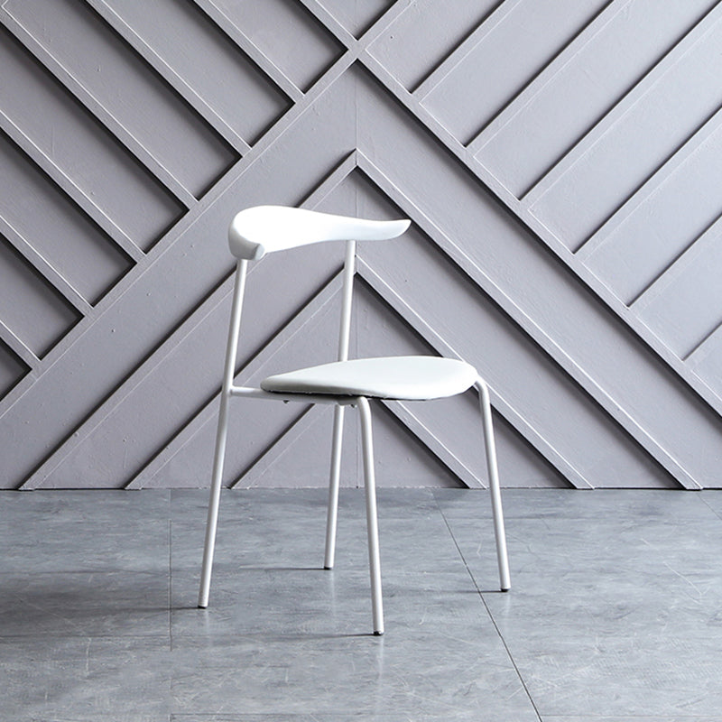 Modern Style Dining Chairs Armless Open Back Side Chairs with Metal Legs for Kitchen White 1 Piece Clearhalo ' kitchen&dining_furn' 'Dining Chairs' 'Dining Tables & Seating' 'dining_chair' 'furn' 'furn_dining_chair' 'Furniture' 'furniture_dining_chair' 'Kitchen & Dining Furniture' 'kitchen' 4354290