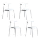 Modern Style Dining Chairs Armless Open Back Side Chairs with Metal Legs for Kitchen White 4 Piece Set Clearhalo ' kitchen&dining_furn' 'Dining Chairs' 'Dining Tables & Seating' 'dining_chair' 'furn' 'furn_dining_chair' 'Furniture' 'furniture_dining_chair' 'Kitchen & Dining Furniture' 'kitchen' 4354294