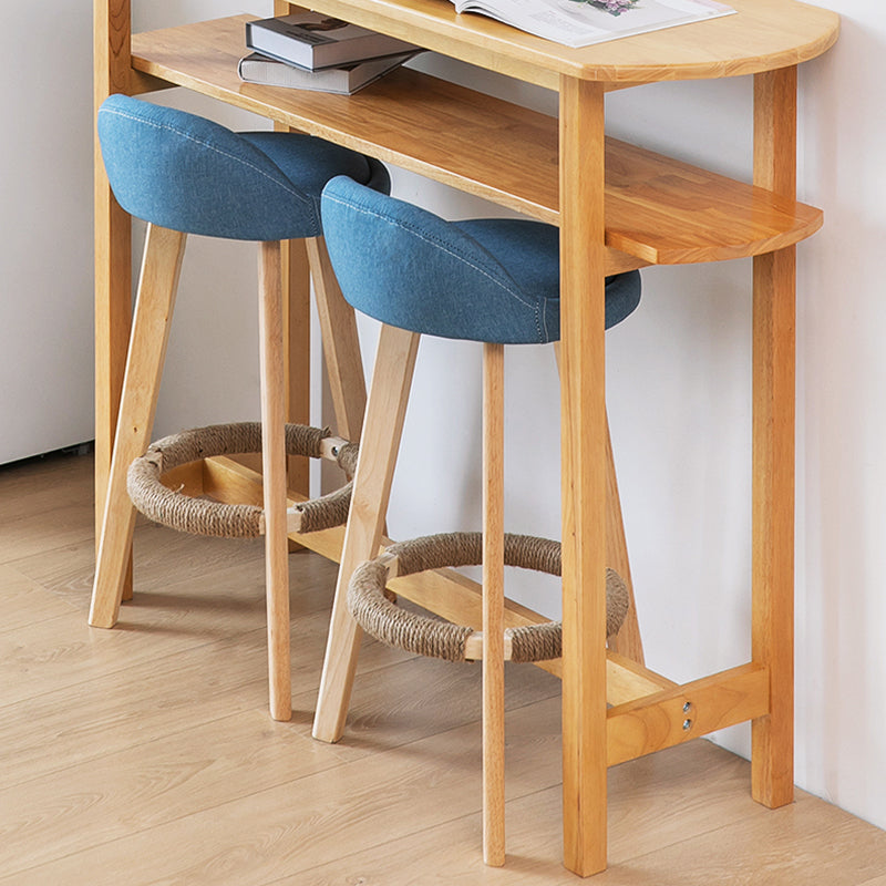Contemporary Indoor Bar Stool Round Seat Stool with Backrest, Wood Base Clearhalo 'Bar Furniture' 'Bar Stools' 'bar_stools' 'furn' 'furn_bar_stools' 'furniture_bar_stools' 'Kitchen & Dining Furniture' 'kitchen&dining_furn' 'kitchen' 'kitchen_furn' Furniture' 4354312