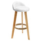 Contemporary Indoor Bar Stool Round Seat Stool with Backrest, Wood Base White Clearhalo 'Bar Furniture' 'Bar Stools' 'bar_stools' 'furn' 'furn_bar_stools' 'furniture_bar_stools' 'Kitchen & Dining Furniture' 'kitchen&dining_furn' 'kitchen' 'kitchen_furn' Furniture' 4354325