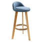 Contemporary Indoor Bar Stool Round Seat Stool with Backrest, Wood Base Light Blue Clearhalo 'Bar Furniture' 'Bar Stools' 'bar_stools' 'furn' 'furn_bar_stools' 'furniture_bar_stools' 'Kitchen & Dining Furniture' 'kitchen&dining_furn' 'kitchen' 'kitchen_furn' Furniture' 4354327