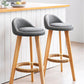 Contemporary Indoor Bar Stool Round Seat Stool with Backrest, Wood Base Clearhalo 'Bar Furniture' 'Bar Stools' 'bar_stools' 'furn' 'furn_bar_stools' 'furniture_bar_stools' 'Kitchen & Dining Furniture' 'kitchen&dining_furn' 'kitchen' 'kitchen_furn' Furniture' 4354328