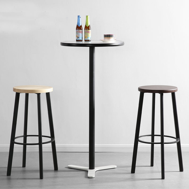 Modern Minimalist Bar And Counter Stool Wrought Iron Solid Wood Cafe Bar Stool,Set of 4 Clearhalo 'Bar Furniture' 'Bar Stools' 'bar_stools' 'furn' 'furn_bar_stools' 'furniture_bar_stools' 'Kitchen & Dining Furniture' 'kitchen&dining_furn' 'kitchen' 'kitchen_furn' Furniture' 4354343