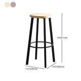 Modern Minimalist Bar And Counter Stool Wrought Iron Solid Wood Cafe Bar Stool,Set of 4 Clearhalo 'Bar Furniture' 'Bar Stools' 'bar_stools' 'furn' 'furn_bar_stools' 'furniture_bar_stools' 'Kitchen & Dining Furniture' 'kitchen&dining_furn' 'kitchen' 'kitchen_furn' Furniture' 4354348