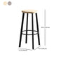 Modern Minimalist Bar And Counter Stool Wrought Iron Solid Wood Cafe Bar Stool,Set of 4 Clearhalo 'Bar Furniture' 'Bar Stools' 'bar_stools' 'furn' 'furn_bar_stools' 'furniture_bar_stools' 'Kitchen & Dining Furniture' 'kitchen&dining_furn' 'kitchen' 'kitchen_furn' Furniture' 4354350