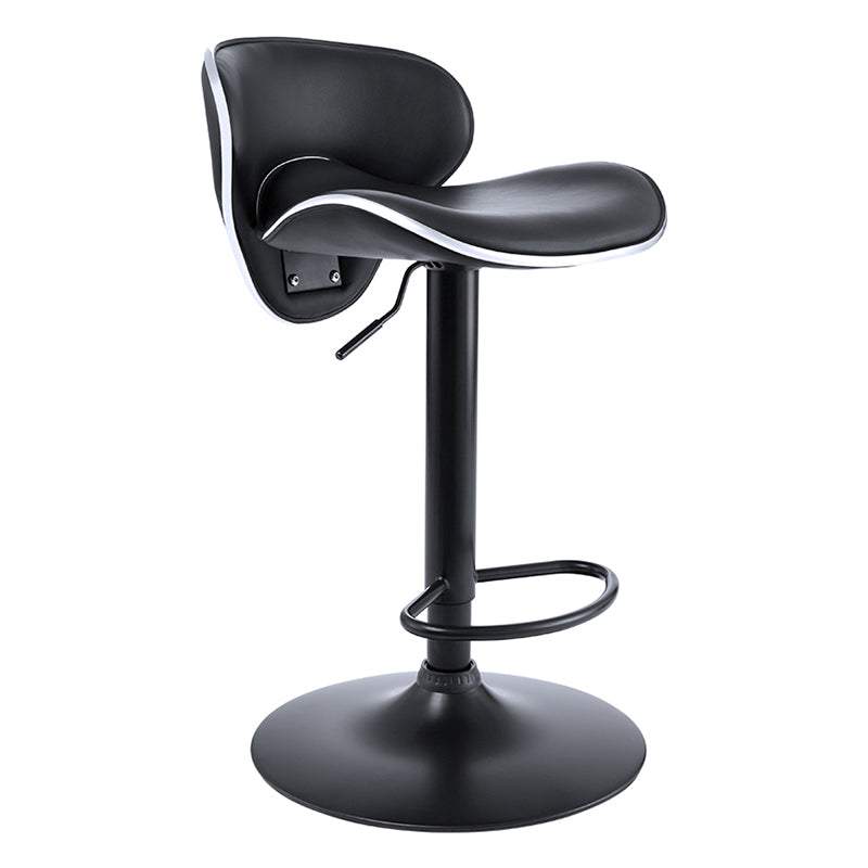 Adjustable Modern Counter Bar Stool Backrest Leather Bar Stool with Swivel in Black 1 Piece Clearhalo 'Bar Furniture' 'Bar Stools' 'bar_stools' 'furn' 'furn_bar_stools' 'furniture_bar_stools' 'Kitchen & Dining Furniture' 'kitchen&dining_furn' 'kitchen' 'kitchen_furn' Furniture' 4354352