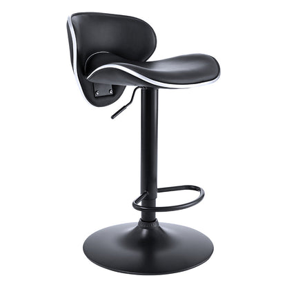 Adjustable Modern Counter Bar Stool Backrest Leather Bar Stool with Swivel in Black 1 Piece Clearhalo 'Bar Furniture' 'Bar Stools' 'bar_stools' 'furn' 'furn_bar_stools' 'furniture_bar_stools' 'Kitchen & Dining Furniture' 'kitchen&dining_furn' 'kitchen' 'kitchen_furn' Furniture' 4354352