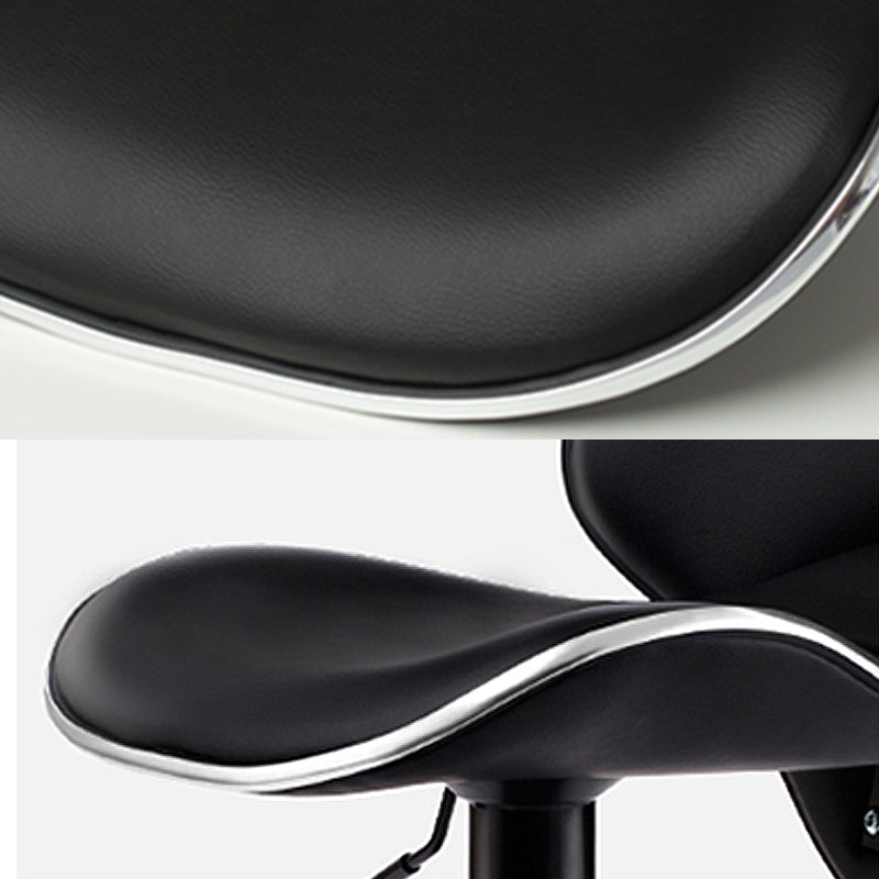 Adjustable Modern Counter Bar Stool Backrest Leather Bar Stool with Swivel in Black Clearhalo 'Bar Furniture' 'Bar Stools' 'bar_stools' 'furn' 'furn_bar_stools' 'furniture_bar_stools' 'Kitchen & Dining Furniture' 'kitchen&dining_furn' 'kitchen' 'kitchen_furn' Furniture' 4354361