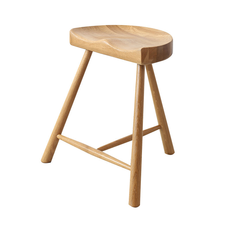 Contemporary Counter Bar Stool Backless Light Wood Bar Stool with Footrest 1 Piece Short Stool(18"H) Clearhalo 'Bar Furniture' 'Bar Stools' 'bar_stools' 'furn' 'furn_bar_stools' 'furniture_bar_stools' 'Kitchen & Dining Furniture' 'kitchen&dining_furn' 'kitchen' 'kitchen_furn' Furniture' 4354364