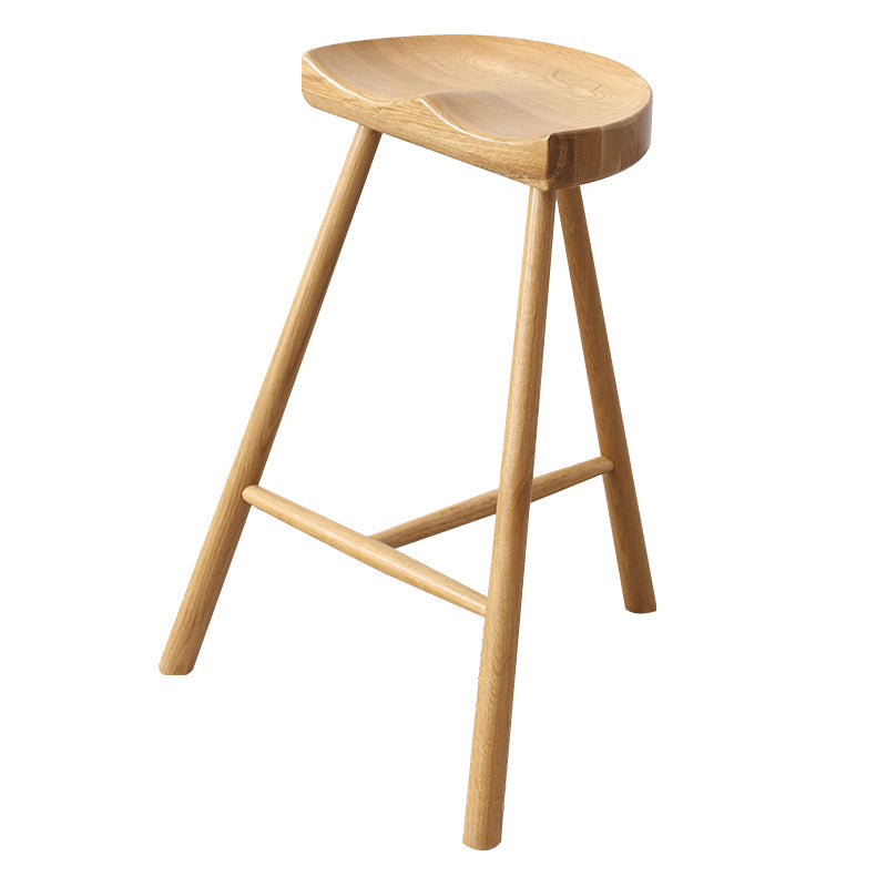 Contemporary Counter Bar Stool Backless Light Wood Bar Stool with Footrest 1 Piece Counter Stool(26"H) Clearhalo 'Bar Furniture' 'Bar Stools' 'bar_stools' 'furn' 'furn_bar_stools' 'furniture_bar_stools' 'Kitchen & Dining Furniture' 'kitchen&dining_furn' 'kitchen' 'kitchen_furn' Furniture' 4354366