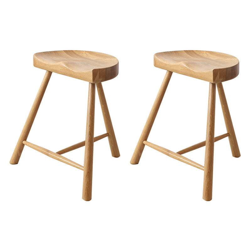 Contemporary Counter Bar Stool Backless Light Wood Bar Stool with Footrest 2 Piece Set Short Stool(18"H) Clearhalo 'Bar Furniture' 'Bar Stools' 'bar_stools' 'furn' 'furn_bar_stools' 'furniture_bar_stools' 'Kitchen & Dining Furniture' 'kitchen&dining_furn' 'kitchen' 'kitchen_furn' Furniture' 4354368