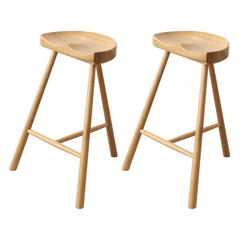 Contemporary Counter Bar Stool Backless Light Wood Bar Stool with Footrest 2 Piece Set Counter Stool(26"H) Clearhalo 'Bar Furniture' 'Bar Stools' 'bar_stools' 'furn' 'furn_bar_stools' 'furniture_bar_stools' 'Kitchen & Dining Furniture' 'kitchen&dining_furn' 'kitchen' 'kitchen_furn' Furniture' 4354369