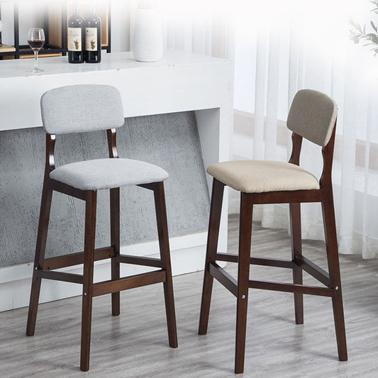 Contemporary Counter Bar Stool Backrest Espresso Wood Bar Stool with Footrest Clearhalo 'Bar Furniture' 'Bar Stools' 'bar_stools' 'furn' 'furn_bar_stools' 'furniture_bar_stools' 'Kitchen & Dining Furniture' 'kitchen&dining_furn' 'kitchen' 'kitchen_furn' Furniture' 4354386