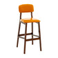 Contemporary Counter Bar Stool Backrest Espresso Wood Bar Stool with Footrest Orange 1 Piece Clearhalo 'Bar Furniture' 'Bar Stools' 'bar_stools' 'furn' 'furn_bar_stools' 'furniture_bar_stools' 'Kitchen & Dining Furniture' 'kitchen&dining_furn' 'kitchen' 'kitchen_furn' Furniture' 4354395