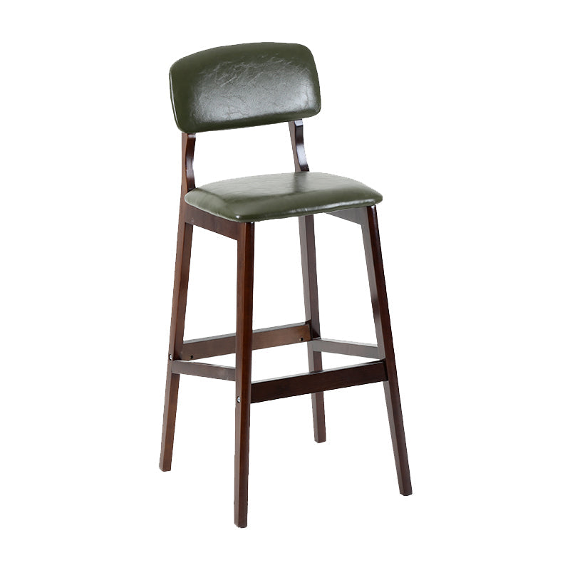 Contemporary Counter Bar Stool Backrest Espresso Wood Bar Stool with Footrest Army Green 1 Piece Clearhalo 'Bar Furniture' 'Bar Stools' 'bar_stools' 'furn' 'furn_bar_stools' 'furniture_bar_stools' 'Kitchen & Dining Furniture' 'kitchen&dining_furn' 'kitchen' 'kitchen_furn' Furniture' 4354397