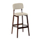 Contemporary Counter Bar Stool Backrest Espresso Wood Bar Stool with Footrest Off-White 1 Piece Clearhalo 'Bar Furniture' 'Bar Stools' 'bar_stools' 'furn' 'furn_bar_stools' 'furniture_bar_stools' 'Kitchen & Dining Furniture' 'kitchen&dining_furn' 'kitchen' 'kitchen_furn' Furniture' 4354398
