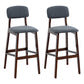Contemporary Counter Bar Stool Backrest Espresso Wood Bar Stool with Footrest Smoke Gray 2 Piece Set Clearhalo 'Bar Furniture' 'Bar Stools' 'bar_stools' 'furn' 'furn_bar_stools' 'furniture_bar_stools' 'Kitchen & Dining Furniture' 'kitchen&dining_furn' 'kitchen' 'kitchen_furn' Furniture' 4354403