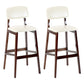 Contemporary Counter Bar Stool Backrest Espresso Wood Bar Stool with Footrest White 2 Piece Set Clearhalo 'Bar Furniture' 'Bar Stools' 'bar_stools' 'furn' 'furn_bar_stools' 'furniture_bar_stools' 'Kitchen & Dining Furniture' 'kitchen&dining_furn' 'kitchen' 'kitchen_furn' Furniture' 4354404
