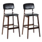 Contemporary Counter Bar Stool Backrest Espresso Wood Bar Stool with Footrest Black 2 Piece Set Clearhalo 'Bar Furniture' 'Bar Stools' 'bar_stools' 'furn' 'furn_bar_stools' 'furniture_bar_stools' 'Kitchen & Dining Furniture' 'kitchen&dining_furn' 'kitchen' 'kitchen_furn' Furniture' 4354405