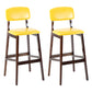 Contemporary Counter Bar Stool Backrest Espresso Wood Bar Stool with Footrest Yellow 2 Piece Set Clearhalo 'Bar Furniture' 'Bar Stools' 'bar_stools' 'furn' 'furn_bar_stools' 'furniture_bar_stools' 'Kitchen & Dining Furniture' 'kitchen&dining_furn' 'kitchen' 'kitchen_furn' Furniture' 4354407