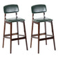 Contemporary Counter Bar Stool Backrest Espresso Wood Bar Stool with Footrest Green 2 Piece Set Clearhalo 'Bar Furniture' 'Bar Stools' 'bar_stools' 'furn' 'furn_bar_stools' 'furniture_bar_stools' 'Kitchen & Dining Furniture' 'kitchen&dining_furn' 'kitchen' 'kitchen_furn' Furniture' 4354408