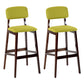 Contemporary Counter Bar Stool Backrest Espresso Wood Bar Stool with Footrest Light Green 2 Piece Set Clearhalo 'Bar Furniture' 'Bar Stools' 'bar_stools' 'furn' 'furn_bar_stools' 'furniture_bar_stools' 'Kitchen & Dining Furniture' 'kitchen&dining_furn' 'kitchen' 'kitchen_furn' Furniture' 4354409