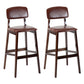 Contemporary Counter Bar Stool Backrest Espresso Wood Bar Stool with Footrest Brown 2 Piece Set Clearhalo 'Bar Furniture' 'Bar Stools' 'bar_stools' 'furn' 'furn_bar_stools' 'furniture_bar_stools' 'Kitchen & Dining Furniture' 'kitchen&dining_furn' 'kitchen' 'kitchen_furn' Furniture' 4354411