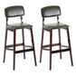 Contemporary Counter Bar Stool Backrest Espresso Wood Bar Stool with Footrest Army Green 2 Piece Set Clearhalo 'Bar Furniture' 'Bar Stools' 'bar_stools' 'furn' 'furn_bar_stools' 'furniture_bar_stools' 'Kitchen & Dining Furniture' 'kitchen&dining_furn' 'kitchen' 'kitchen_furn' Furniture' 4354412