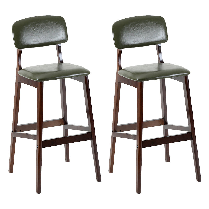 Contemporary Counter Bar Stool Backrest Espresso Wood Bar Stool with Footrest Army Green 2 Piece Set Clearhalo 'Bar Furniture' 'Bar Stools' 'bar_stools' 'furn' 'furn_bar_stools' 'furniture_bar_stools' 'Kitchen & Dining Furniture' 'kitchen&dining_furn' 'kitchen' 'kitchen_furn' Furniture' 4354412