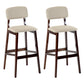 Contemporary Counter Bar Stool Backrest Espresso Wood Bar Stool with Footrest Off-White 2 Piece Set Clearhalo 'Bar Furniture' 'Bar Stools' 'bar_stools' 'furn' 'furn_bar_stools' 'furniture_bar_stools' 'Kitchen & Dining Furniture' 'kitchen&dining_furn' 'kitchen' 'kitchen_furn' Furniture' 4354413