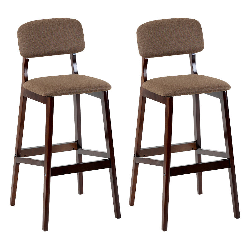 Contemporary Counter Bar Stool Backrest Espresso Wood Bar Stool with Footrest Coffee 2 Piece Set Clearhalo 'Bar Furniture' 'Bar Stools' 'bar_stools' 'furn' 'furn_bar_stools' 'furniture_bar_stools' 'Kitchen & Dining Furniture' 'kitchen&dining_furn' 'kitchen' 'kitchen_furn' Furniture' 4354414