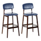 Contemporary Counter Bar Stool Backrest Espresso Wood Bar Stool with Footrest Blue 2 Piece Set Clearhalo 'Bar Furniture' 'Bar Stools' 'bar_stools' 'furn' 'furn_bar_stools' 'furniture_bar_stools' 'Kitchen & Dining Furniture' 'kitchen&dining_furn' 'kitchen' 'kitchen_furn' Furniture' 4354415