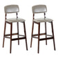 Contemporary Counter Bar Stool Backrest Espresso Wood Bar Stool with Footrest Light Gray 2 Piece Set Clearhalo 'Bar Furniture' 'Bar Stools' 'bar_stools' 'furn' 'furn_bar_stools' 'furniture_bar_stools' 'Kitchen & Dining Furniture' 'kitchen&dining_furn' 'kitchen' 'kitchen_furn' Furniture' 4354417