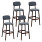 Contemporary Counter Bar Stool Backrest Espresso Wood Bar Stool with Footrest Smoke Gray 4 Piece Set Clearhalo 'Bar Furniture' 'Bar Stools' 'bar_stools' 'furn' 'furn_bar_stools' 'furniture_bar_stools' 'Kitchen & Dining Furniture' 'kitchen&dining_furn' 'kitchen' 'kitchen_furn' Furniture' 4354418
