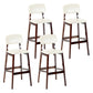 Contemporary Counter Bar Stool Backrest Espresso Wood Bar Stool with Footrest White 4 Piece Set Clearhalo 'Bar Furniture' 'Bar Stools' 'bar_stools' 'furn' 'furn_bar_stools' 'furniture_bar_stools' 'Kitchen & Dining Furniture' 'kitchen&dining_furn' 'kitchen' 'kitchen_furn' Furniture' 4354419