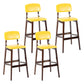 Contemporary Counter Bar Stool Backrest Espresso Wood Bar Stool with Footrest Yellow 4 Piece Set Clearhalo 'Bar Furniture' 'Bar Stools' 'bar_stools' 'furn' 'furn_bar_stools' 'furniture_bar_stools' 'Kitchen & Dining Furniture' 'kitchen&dining_furn' 'kitchen' 'kitchen_furn' Furniture' 4354422