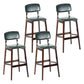 Contemporary Counter Bar Stool Backrest Espresso Wood Bar Stool with Footrest Green 4 Piece Set Clearhalo 'Bar Furniture' 'Bar Stools' 'bar_stools' 'furn' 'furn_bar_stools' 'furniture_bar_stools' 'Kitchen & Dining Furniture' 'kitchen&dining_furn' 'kitchen' 'kitchen_furn' Furniture' 4354423