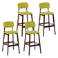 Contemporary Counter Bar Stool Backrest Espresso Wood Bar Stool with Footrest Light Green 4 Piece Set Clearhalo 'Bar Furniture' 'Bar Stools' 'bar_stools' 'furn' 'furn_bar_stools' 'furniture_bar_stools' 'Kitchen & Dining Furniture' 'kitchen&dining_furn' 'kitchen' 'kitchen_furn' Furniture' 4354424