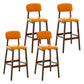 Contemporary Counter Bar Stool Backrest Espresso Wood Bar Stool with Footrest Orange 4 Piece Set Clearhalo 'Bar Furniture' 'Bar Stools' 'bar_stools' 'furn' 'furn_bar_stools' 'furniture_bar_stools' 'Kitchen & Dining Furniture' 'kitchen&dining_furn' 'kitchen' 'kitchen_furn' Furniture' 4354425