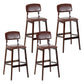 Contemporary Counter Bar Stool Backrest Espresso Wood Bar Stool with Footrest Brown 4 Piece Set Clearhalo 'Bar Furniture' 'Bar Stools' 'bar_stools' 'furn' 'furn_bar_stools' 'furniture_bar_stools' 'Kitchen & Dining Furniture' 'kitchen&dining_furn' 'kitchen' 'kitchen_furn' Furniture' 4354426