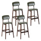 Contemporary Counter Bar Stool Backrest Espresso Wood Bar Stool with Footrest Army Green 4 Piece Set Clearhalo 'Bar Furniture' 'Bar Stools' 'bar_stools' 'furn' 'furn_bar_stools' 'furniture_bar_stools' 'Kitchen & Dining Furniture' 'kitchen&dining_furn' 'kitchen' 'kitchen_furn' Furniture' 4354427