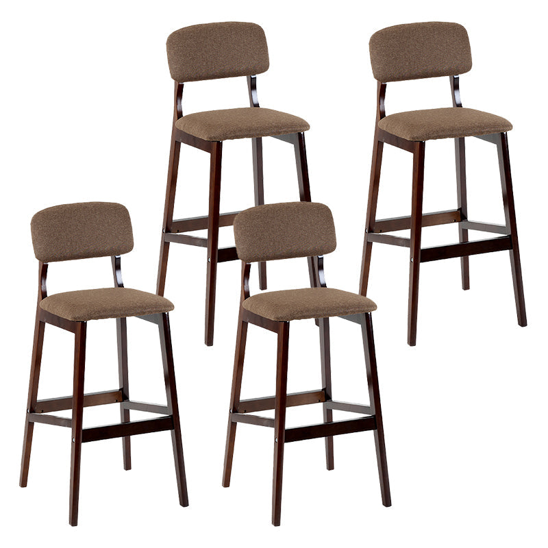 Contemporary Counter Bar Stool Backrest Espresso Wood Bar Stool with Footrest Coffee 4 Piece Set Clearhalo 'Bar Furniture' 'Bar Stools' 'bar_stools' 'furn' 'furn_bar_stools' 'furniture_bar_stools' 'Kitchen & Dining Furniture' 'kitchen&dining_furn' 'kitchen' 'kitchen_furn' Furniture' 4354429