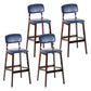 Contemporary Counter Bar Stool Backrest Espresso Wood Bar Stool with Footrest Blue 4 Piece Set Clearhalo 'Bar Furniture' 'Bar Stools' 'bar_stools' 'furn' 'furn_bar_stools' 'furniture_bar_stools' 'Kitchen & Dining Furniture' 'kitchen&dining_furn' 'kitchen' 'kitchen_furn' Furniture' 4354430