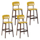 Contemporary Counter Bar Stool Backrest Espresso Wood Bar Stool with Footrest Light Yellow 4 Piece Set Clearhalo 'Bar Furniture' 'Bar Stools' 'bar_stools' 'furn' 'furn_bar_stools' 'furniture_bar_stools' 'Kitchen & Dining Furniture' 'kitchen&dining_furn' 'kitchen' 'kitchen_furn' Furniture' 4354431