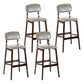 Contemporary Counter Bar Stool Backrest Espresso Wood Bar Stool with Footrest Light Gray 4 Piece Set Clearhalo 'Bar Furniture' 'Bar Stools' 'bar_stools' 'furn' 'furn_bar_stools' 'furniture_bar_stools' 'Kitchen & Dining Furniture' 'kitchen&dining_furn' 'kitchen' 'kitchen_furn' Furniture' 4354432