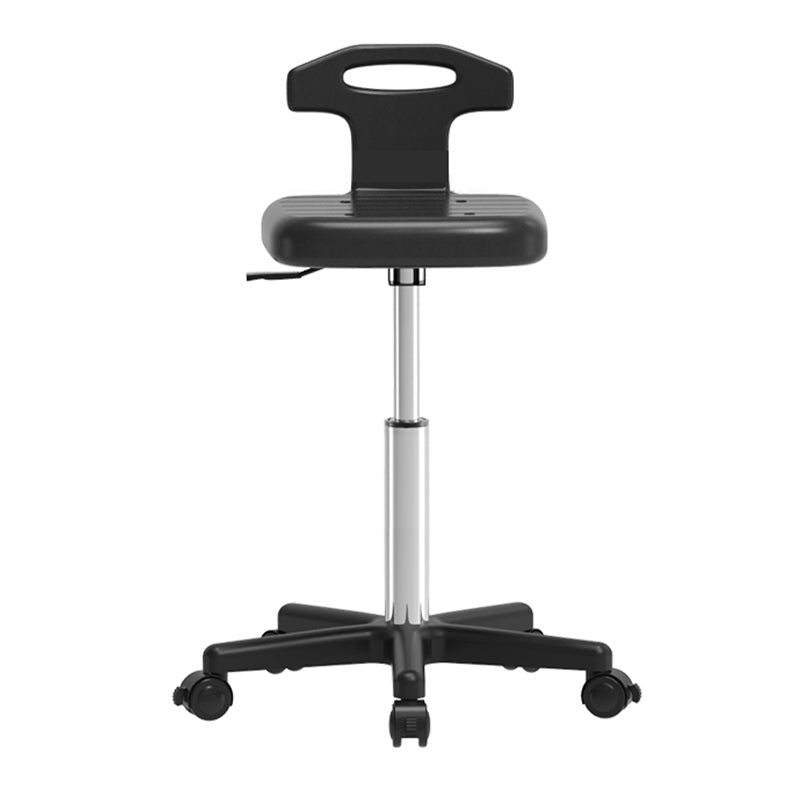 Adjustable Counter Bar Stool Backrest Plastic Bar Stool with Swivel in Black Counter Stool(26"H) Without Footrest Clearhalo 'Bar Furniture' 'Bar Stools' 'bar_stools' 'furn' 'furn_bar_stools' 'furniture_bar_stools' 'Kitchen & Dining Furniture' 'kitchen&dining_furn' 'kitchen' 'kitchen_furn' Furniture' 4354442