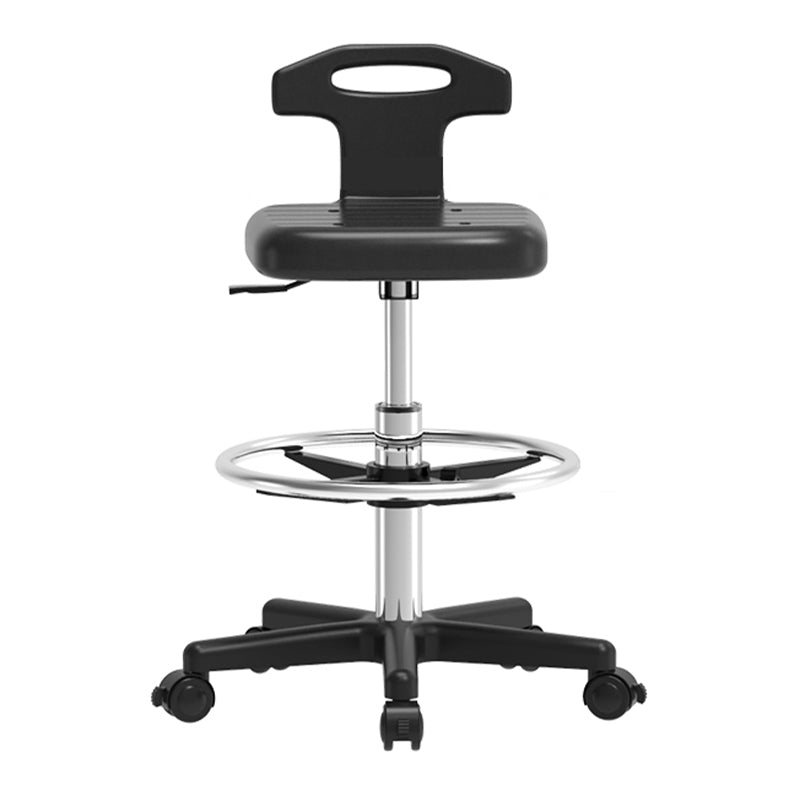 Adjustable Counter Bar Stool Backrest Plastic Bar Stool with Swivel in Black Clearhalo 'Bar Furniture' 'Bar Stools' 'bar_stools' 'furn' 'furn_bar_stools' 'furniture_bar_stools' 'Kitchen & Dining Furniture' 'kitchen&dining_furn' 'kitchen' 'kitchen_furn' Furniture' 4354443