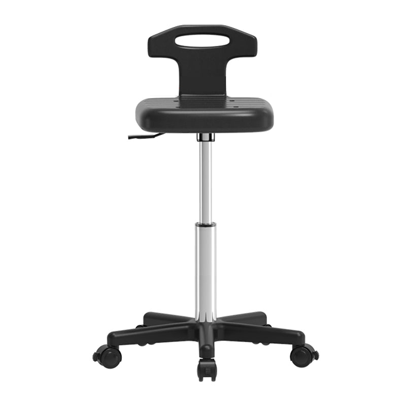 Adjustable Counter Bar Stool Backrest Plastic Bar Stool with Swivel in Black Bar Stool(31"H) Without Footrest Clearhalo 'Bar Furniture' 'Bar Stools' 'bar_stools' 'furn' 'furn_bar_stools' 'furniture_bar_stools' 'Kitchen & Dining Furniture' 'kitchen&dining_furn' 'kitchen' 'kitchen_furn' Furniture' 4354444